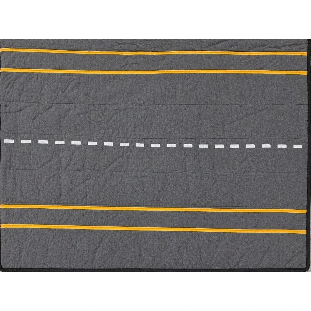 Pillowfort Kids Road Trip Quilt Full Queen Gray Yellow Transportation Bedding